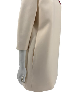 CHRISTIAN DIOR Ivory Wool-Silk Dress with Heart Appliqué - Size 10