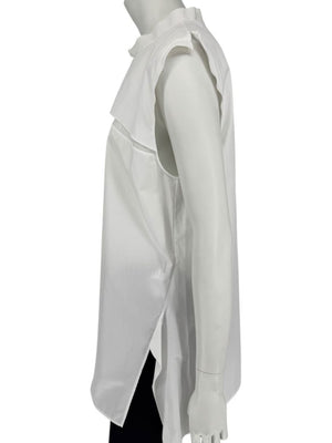 Jil Sander White Sleeveless Cotton Blouse - Size 40 (IT)