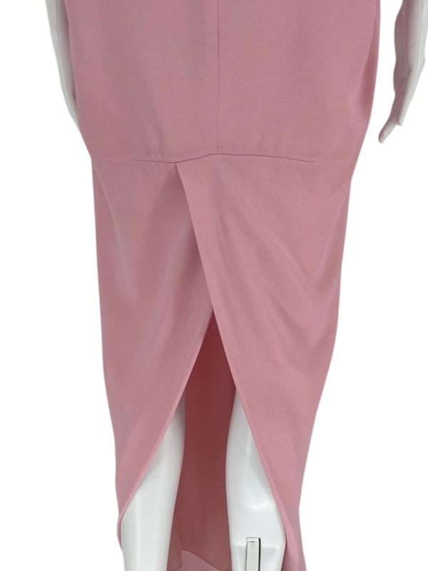 Pamella Roland Blush Embellished Neck Column Dress – Large