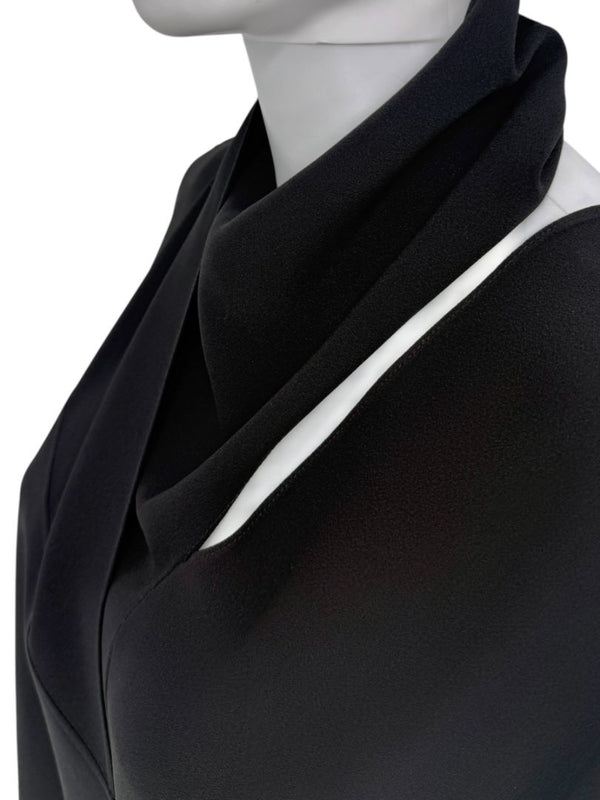 Adam Lippes Black Sleeveless Draped Collar Top – Size 12