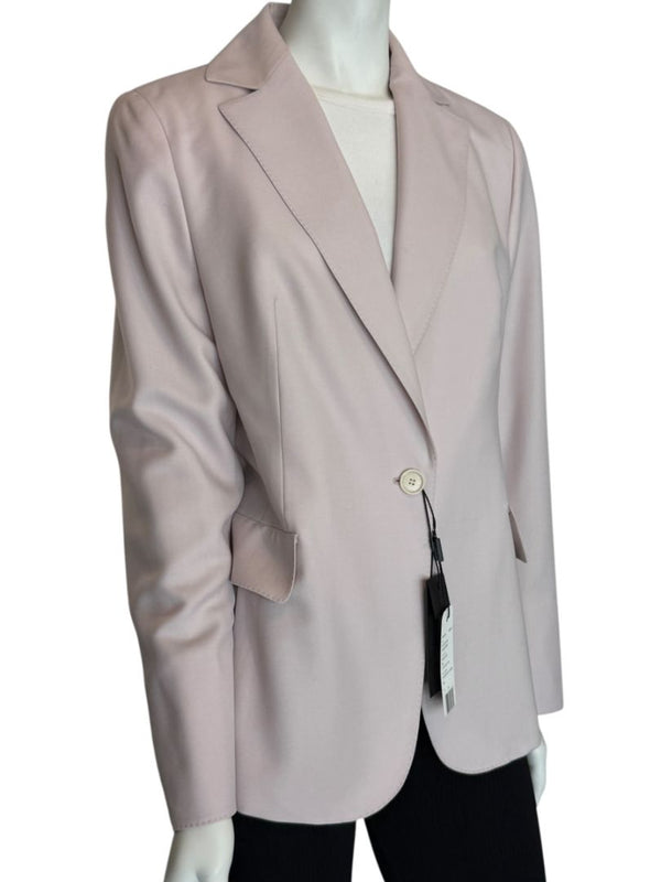 Akris Miles Blazer in Lily Pink Virgin Wool, Size 10 (IT 46) – NWT