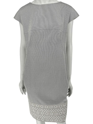 Pamella Roland Grey Beaded Sheath Dress – Large