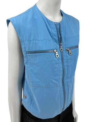 Chanel Blue “Identification” Zip-Front Utility Vest – Size 42