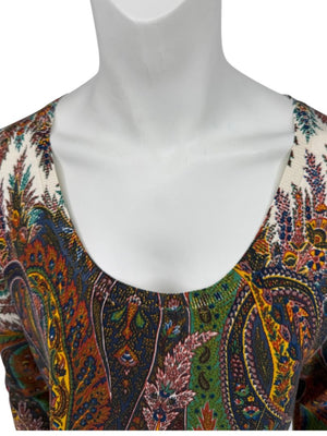 Etro Milano Multicolor Paisley Silk Knit Top – Size 46 (IT)