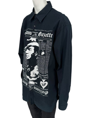 John Galliano Gazette Oversized Graphic Cotton Shirt – Size 54 (Men's)