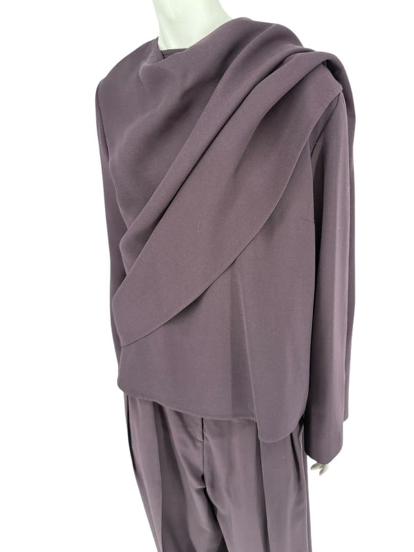 Ron Leal Aubergine Wool-Blend Two-Piece Set – Size 12
