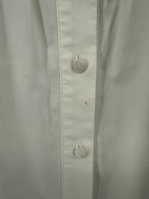 Paco Rabanne Ivory Cotton-Silk Pleated Balloon-Sleeve Blouse – Size 42