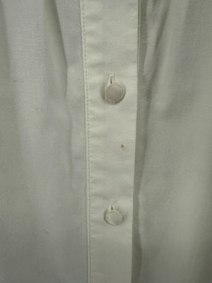 Paco Rabanne Ivory Cotton-Silk Pleated Balloon-Sleeve Blouse – Size 42