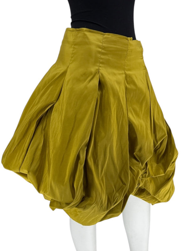 Pauw Amsterdam Chartreuse Silk Sculptural Skirt – Size 3