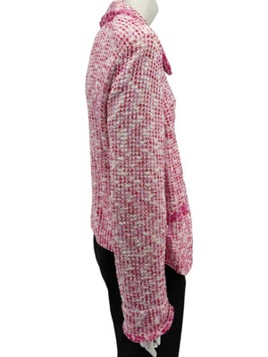 Escada Pink & Ivory Textured Button-Front Jacket – Size 46