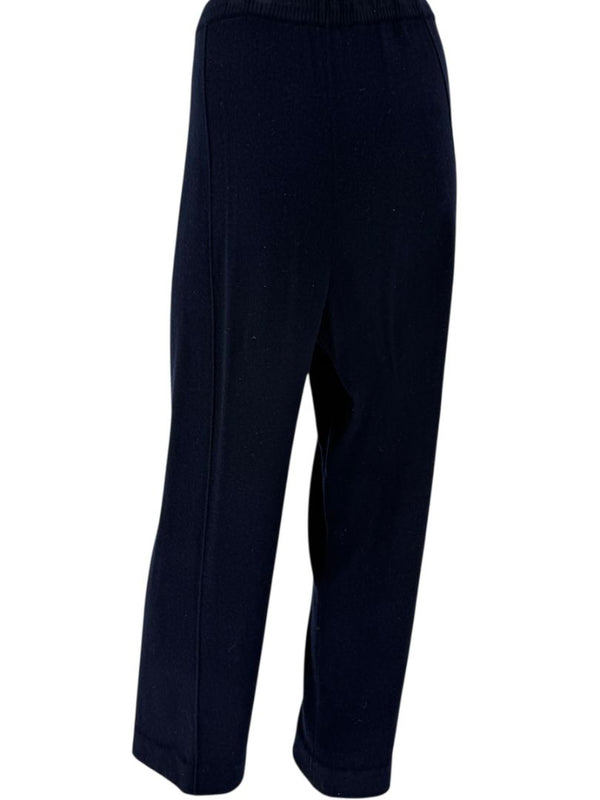 Escada Navy Cashmere Button-Front Lounge Sweater & Pant Set – Size: XL