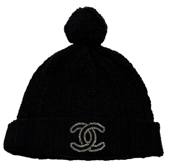 Chanel CC Embellished Cashmere Beanie