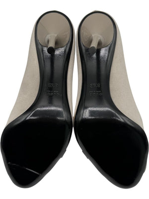 Gucci Satin Horsebit Peep-Toe Pumps with Crystal Detail – Size 8.5B