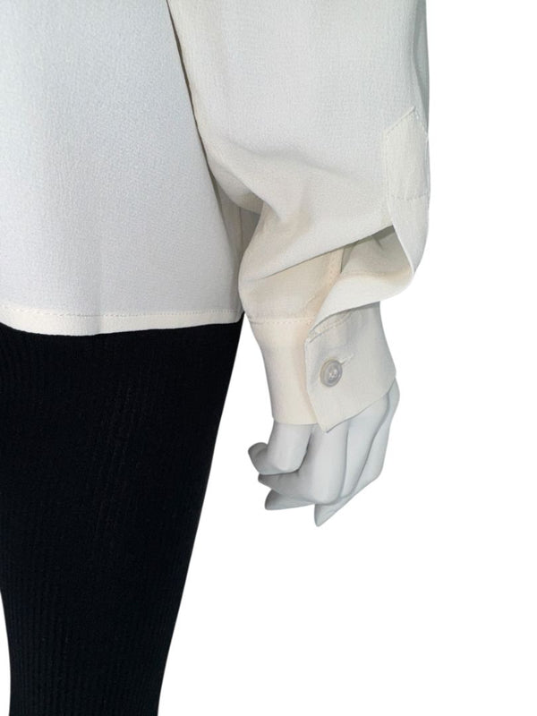 Michael Kors Ivory Silk Blend Button-Up Blouse - Size 8