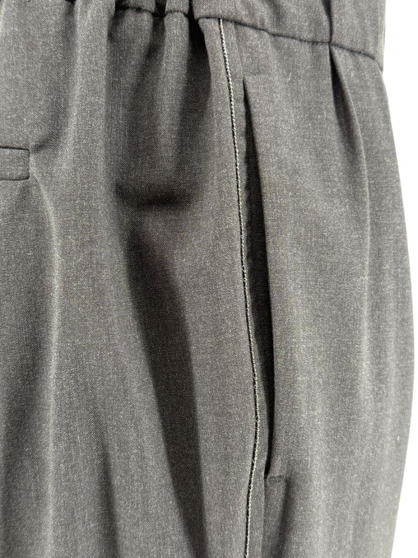 Brunello Cucinelli Charcoal Grey Wool-Blend Pants – Size IT 44 / US 8