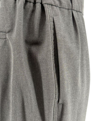 Brunello Cucinelli Charcoal Grey 100% Silk Pants – Size IT 44 / US 8