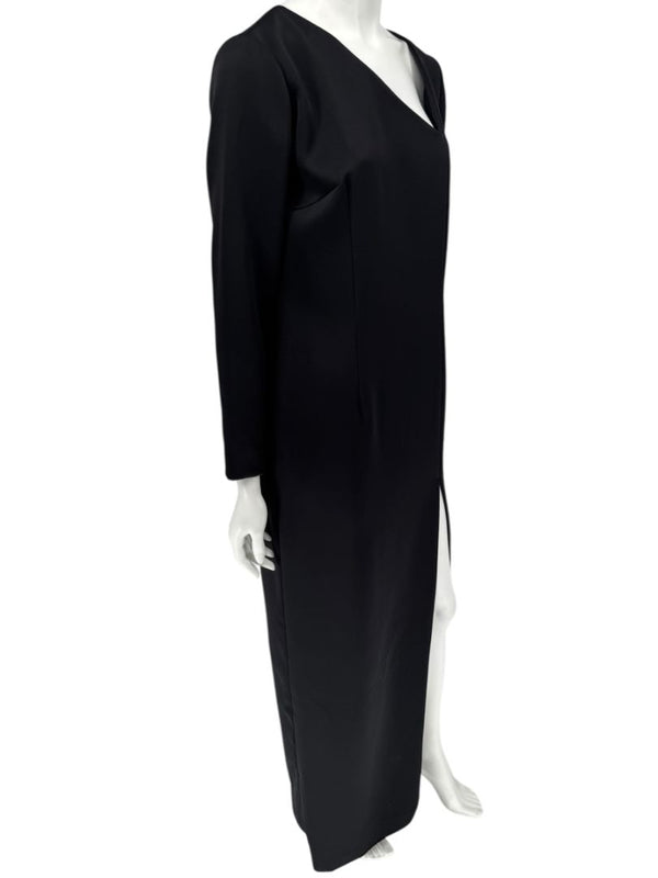 Pamella Roland Black Asymmetric Neckline Gown – Large