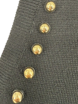 Givenchy Paris Black Wool Studded V-Neck Sweater – Size M