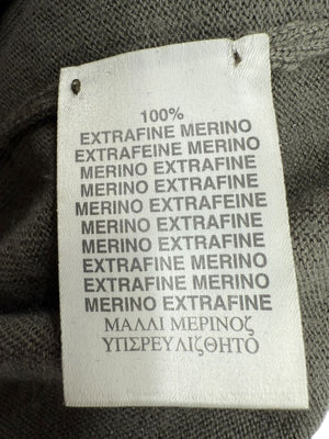 Burberry London Sage Green Merino Wool Military Sweater – Mens Size S