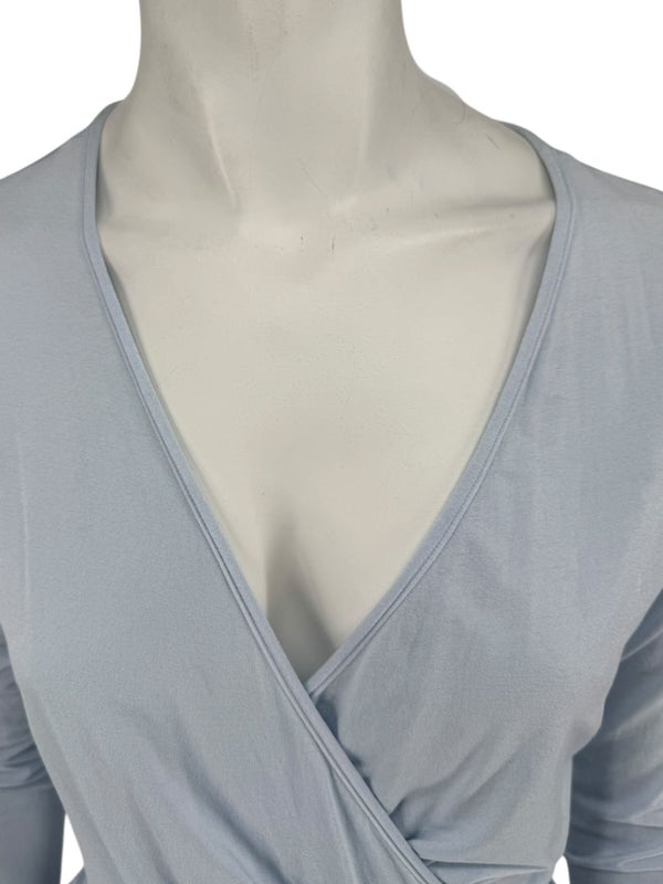 René Lezard Light Blue Draped Wrap Long Sleeve Top – Large  Made in Germany