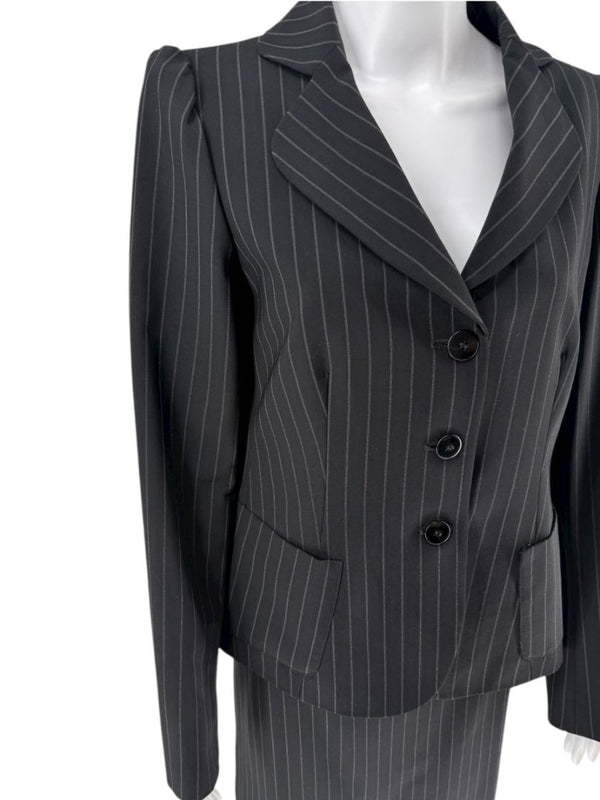 Armani Collezioni Charcoal Pinstripe 3-Piece Suit – Size 12