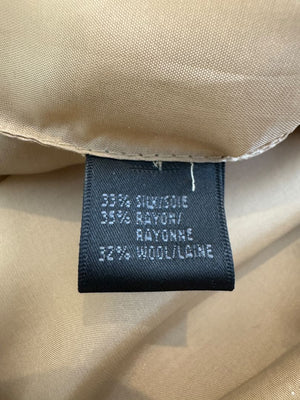 Lafayette 148 New York Beige Silk–Rayon–Wool Wide-Leg Pants – Size 12