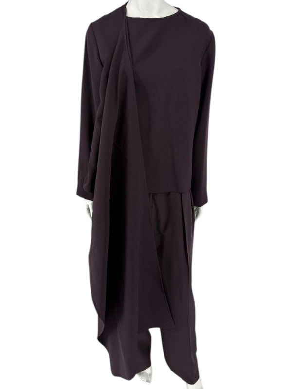 Ron Leal Aubergine Wool-Blend Two-Piece Set – Size 12