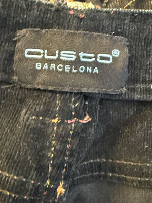 Custo Barcelona Women’s Black Corduroy Western-Inspired Denim-Style Pants – Size 4