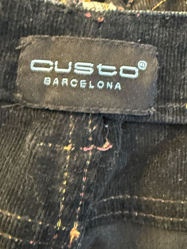 Custo Barcelona Women’s Black Corduroy Western-Inspired Denim-Style Pants – Size 4