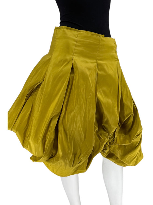 Pauw Amsterdam Chartreuse Silk Sculptural Skirt – Size 3