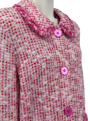 Escada Pink & Ivory Textured Button-Front Jacket – Size 46