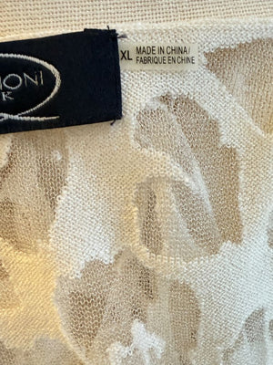 Magaschoni Ribbed Tank & Mesh Leopard Cardigan Twin Set – Size XL