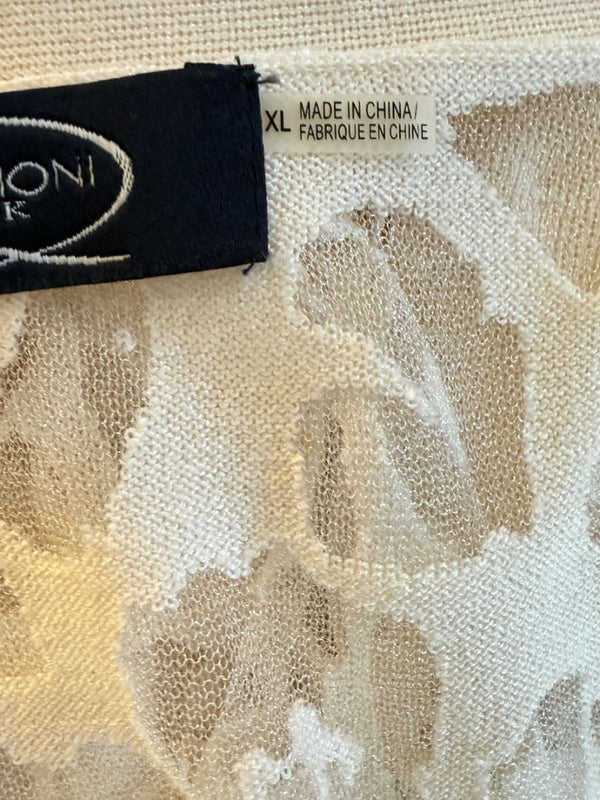 Magaschoni Ribbed Tank & Mesh Leopard Cardigan Twin Set – Size XL