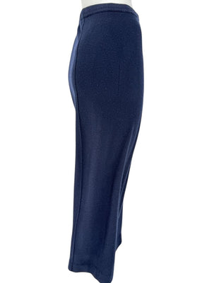 Escada Navy Cashmere Button-Front Lounge Sweater & Pant Set – Size: XL