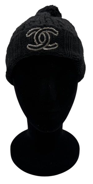 Chanel CC Embellished Cashmere Beanie