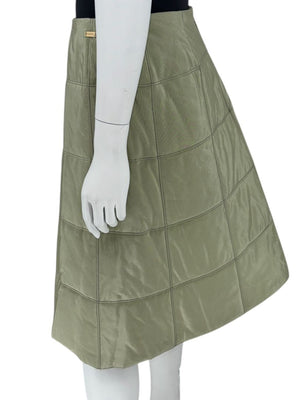Chanel Identification 00's Quilted Pistachio Green Skirt - Size 42