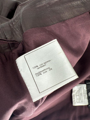 Chanel Chocolate Brown Lambskin Skirt – Size 42