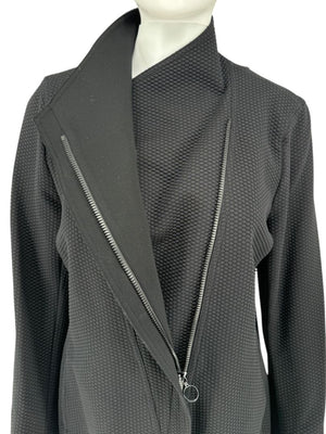 Akris Punto Black Honeycomb Zip Jacket - Size 10