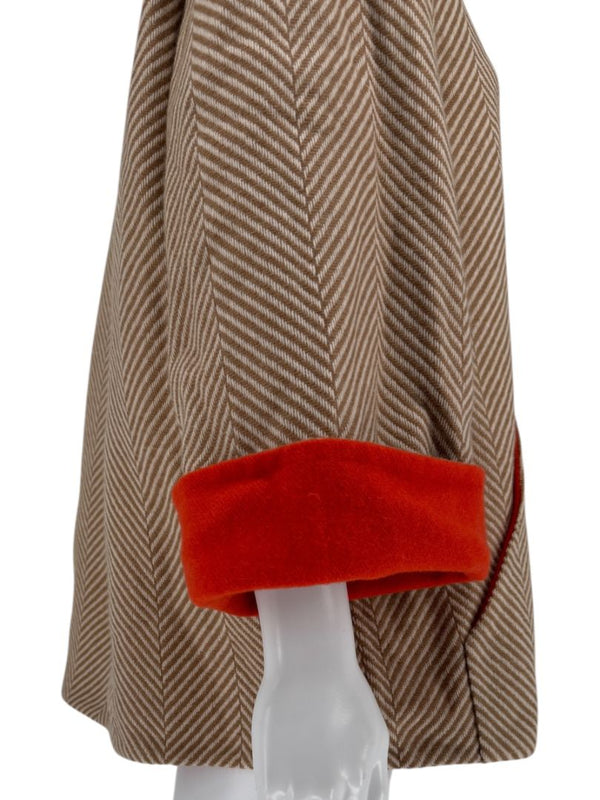 Akris Reversible Herringbone Cape Jacket - Size 10