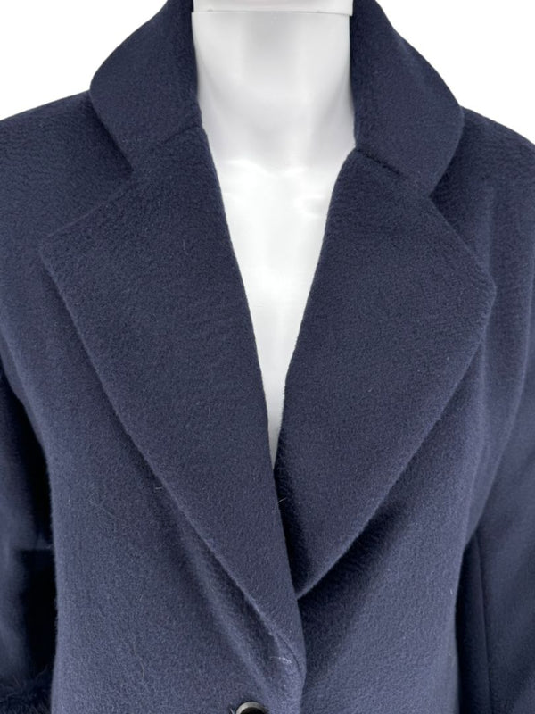 Pamella Roland Navy Coat Fox Fur Cuffs – Size L
