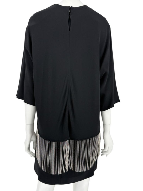 Stella McCartney Black Crystal Fringe Tunic Dress – Size IT 44