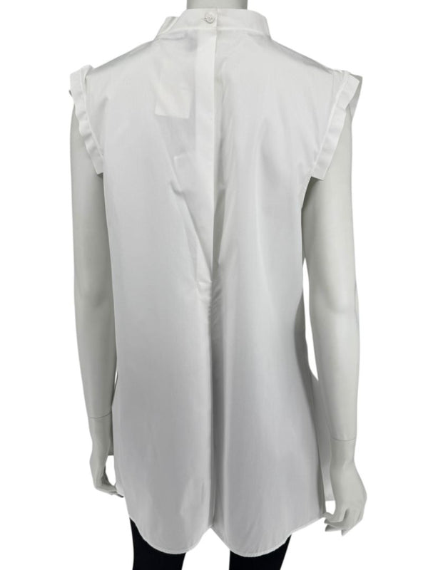 Jil Sander White Sleeveless Cotton Blouse - Size 40 (IT)