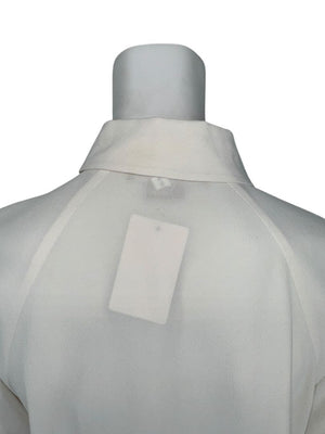 Michael Kors Ivory Silk Blend Button-Up Blouse - Size 8