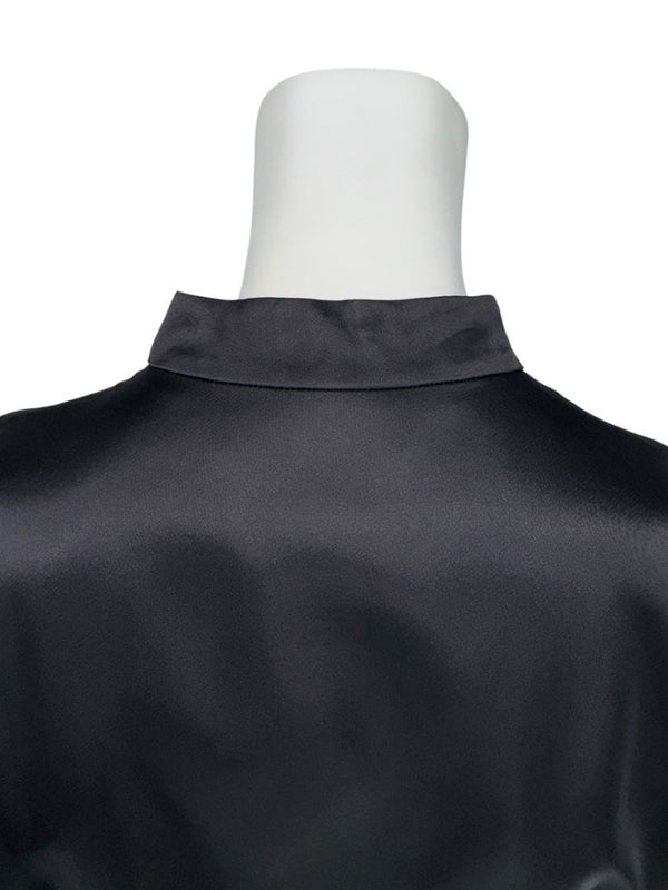 Christian Dior Black Asymmetric-Zip Blouse – Size FR 44 (US 12)