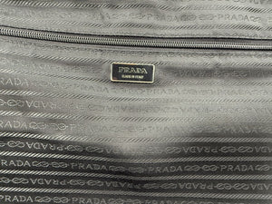 Prada Black Nylon Rolling Suitcase with Saffiano Leather Trim – 26.5" x 17.5" x 9.5"