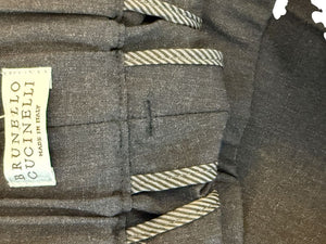 Brunello Cucinelli Charcoal Grey Wool-Blend Pants – Size IT 44 / US 8