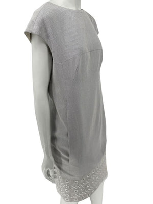 Pamella Roland Grey Beaded Sheath Dress – Large
