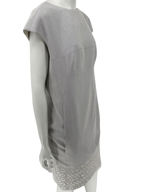 Pamella Roland Grey Beaded Sheath Dress – Large