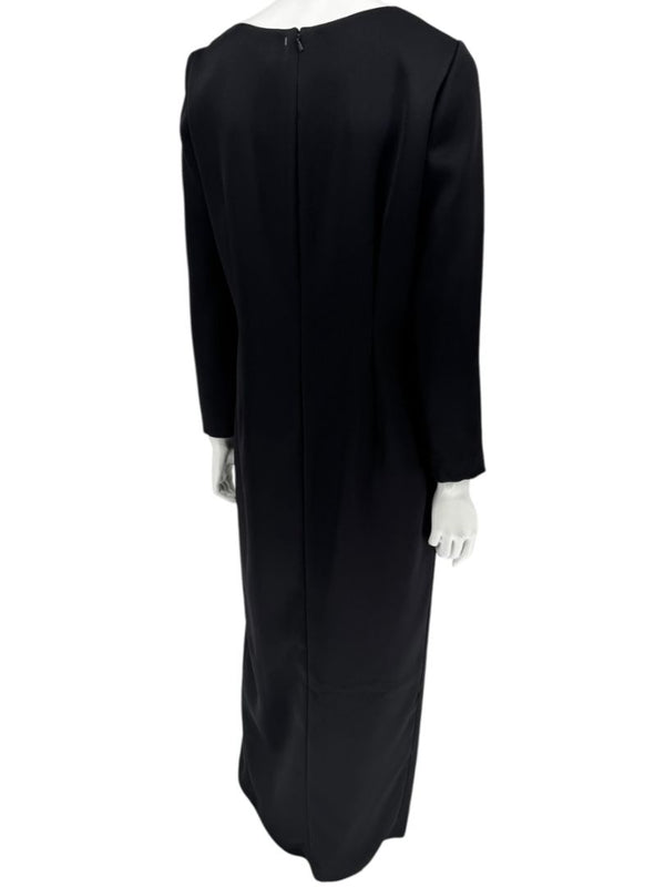 Pamella Roland Black Asymmetric Neckline Gown – Large