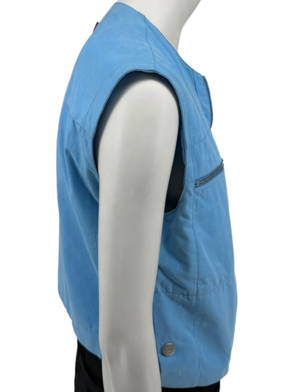 Chanel Blue “Identification” Zip-Front Utility Vest – Size 42